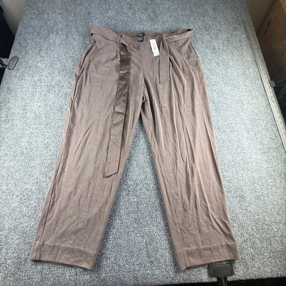 White House Black Market Sandwash Tap Ankle Pants Washed Espresso XL R 570289655